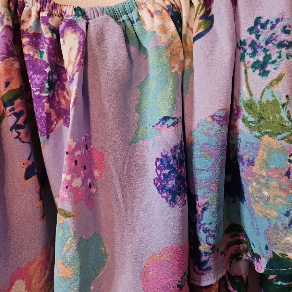 Le Kate purple floral midi dress 2X - Picture 3 of 10